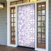 Pastel Purple Kahili Quilt Hawaii Door Cover Tropical Flower Seamless Half Style
