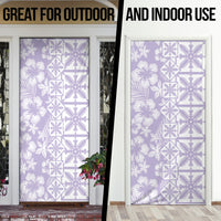 Pastel Purple Kahili Quilt Hawaii Door Cover Tropical Flower Seamless Half Style