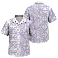 Pastel Purple Kahili Quilt Hawaii Family Matching Summer Maxi Dress and Hawaiian Shirt Tropical Flower Seamless Half Style LT14 Son's Shirt Purple - Polynesian Pride