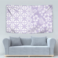 Pastel Purple Kahili Quilt Hawaii Tapestry Tropical Flower Seamless Half Style