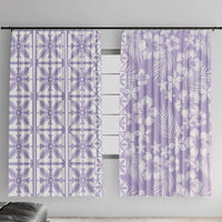 Pastel Purple Kahili Quilt Hawaii Window Curtain Tropical Flower Seamless Half Style