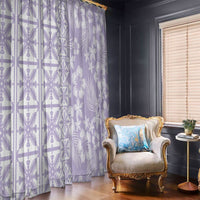 Pastel Purple Kahili Quilt Hawaii Window Curtain Tropical Flower Seamless Half Style