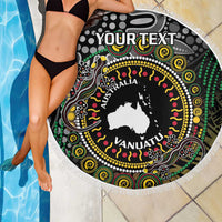 Personalised Australia And Vanuatu Beach Blanket Aboriginal Lizard Polynesia Ni-Van Pig Tusk LT14 - Polynesian Pride