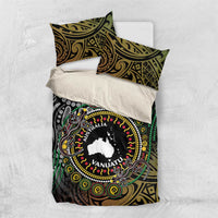 Personalised Australia And Vanuatu Bedding Set Aboriginal Lizard Polynesia Ni-Van Pig Tusk LT14 US Twin 172cm x 218cm Black - Polynesian Pride