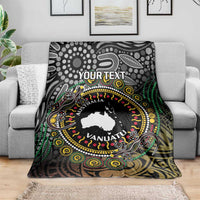 Personalised Australia And Vanuatu Blanket Aboriginal Lizard Polynesia Ni-Van Pig Tusk LT14 - Polynesian Pride