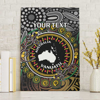 Personalised Australia And Vanuatu Canvas Wall Art Aboriginal Lizard Polynesia Ni-Van Pig Tusk LT14 Without Frame Black - Polynesian Pride