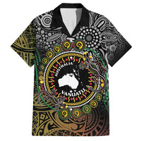 Personalised Australia And Vanuatu Hawaiian Shirt Aboriginal Lizard Polynesia Ni-Van Pig Tusk LT14 Black - Polynesian Pride