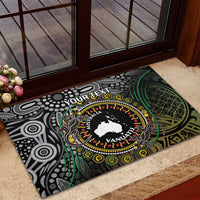 Personalised Australia And Vanuatu Rubber Doormat Aboriginal Lizard Polynesia Ni-Van Pig Tusk LT14 - Polynesian Pride