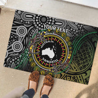 Personalised Australia And Vanuatu Rubber Doormat Aboriginal Lizard Polynesia Ni-Van Pig Tusk LT14 - Polynesian Pride