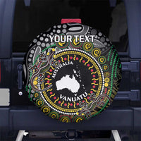 Personalised Australia And Vanuatu Spare Tire Cover Aboriginal Lizard Polynesia Ni-Van Pig Tusk LT14 - Polynesian Pride