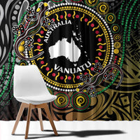 Personalised Australia And Vanuatu Window Curtain Aboriginal Lizard Polynesia Ni-Van Pig Tusk LT14 - Polynesian Pride