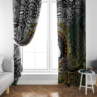 Personalised Australia And Vanuatu Window Curtain Aboriginal Lizard Polynesia Ni-Van Pig Tusk LT14 - Polynesian Pride