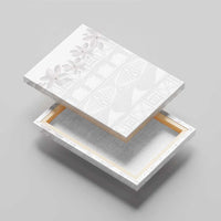 Tokelau White Sunday Canvas Wall Art Polynesian Pattern Gardenia Thunbergia