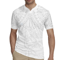 American Samoa White Sunday Rugby Jersey Lotu Tamaiti Plumeria With Samoan Pattern