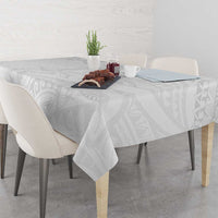 American Samoa White Sunday Tablecloth Lotu Tamaiti Plumeria With Samoan Pattern