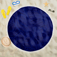 Blue Polynesia Beach Blanket Polynesian Pattern Mix Plumeria LT14 One Size 150cm Blue - Polynesian Pride
