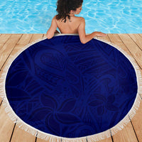 Blue Polynesia Beach Blanket Polynesian Pattern Mix Plumeria LT14 - Polynesian Pride