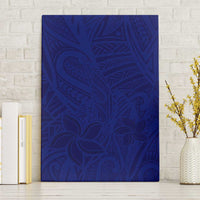 Blue Polynesia Canvas Wall Art Polynesian Pattern Mix Plumeria LT14 Without Frame Blue - Polynesian Pride