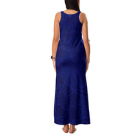 Blue Polynesia Family Matching Tank Maxi Dress and Hawaiian Shirt Polynesian Pattern Mix Plumeria LT14 - Polynesian Pride