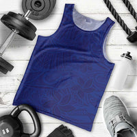 Blue Polynesia Men Tank Top Polynesian Pattern Mix Plumeria LT14 - Polynesian Pride
