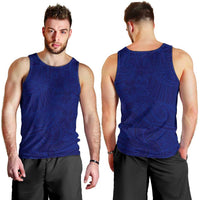Blue Polynesia Men Tank Top Polynesian Pattern Mix Plumeria LT14 - Polynesian Pride