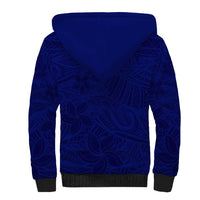 Blue Polynesia Sherpa Hoodie Polynesian Pattern Mix Plumeria LT14 - Polynesian Pride