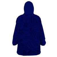 Blue Polynesia Wearable Blanket Hoodie Polynesian Pattern Mix Plumeria LT14 - Polynesian Pride