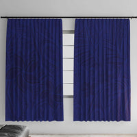 Blue Polynesia Window Curtain Polynesian Pattern Mix Plumeria LT14 With Hooks Blue - Polynesian Pride