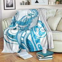 Blue Hawaii Humpback Whale Blanket Polynesian Tribal Ocean Vibes LT14 Blue - Polynesian Pride