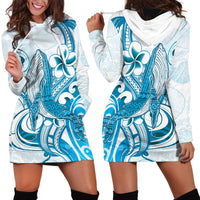 Blue Hawaii Humpback Whale Hoodie Dress Polynesian Tribal Ocean Vibes LT14 - Polynesian Pride