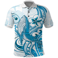 Blue Hawaii Humpback Whale Polo Shirt Polynesian Tribal Ocean Vibes LT14 Blue - Polynesian Pride