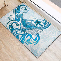 Blue Hawaii Humpback Whale Rubber Doormat Polynesian Tribal Ocean Vibes LT14 - Polynesian Pride