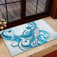 Blue Hawaii Humpback Whale Rubber Doormat Polynesian Tribal Ocean Vibes LT14 - Polynesian Pride