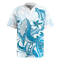 Blue Hawaii Humpback Whale Rugby Jersey Polynesian Tribal Ocean Vibes LT14 Blue - Polynesian Pride