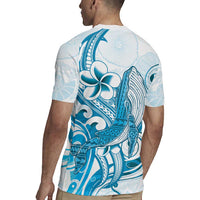 Blue Hawaii Humpback Whale Rugby Jersey Polynesian Tribal Ocean Vibes LT14 - Polynesian Pride