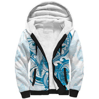 Blue Hawaii Humpback Whale Sherpa Hoodie Polynesian Tribal Ocean Vibes LT14 Unisex Blue - Polynesian Pride