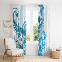 Blue Hawaii Humpback Whale Window Curtain Polynesian Tribal Ocean Vibes LT14 - Polynesian Pride