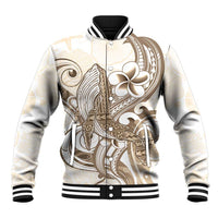 Brown Hawaii Humpback Whale Baseball Jacket Polynesian Tribal Ocean Vibes LT14 Unisex Brown - Polynesian Pride