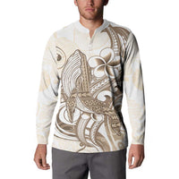 Brown Hawaii Humpback Whale Button Sweatshirt Polynesian Tribal Ocean Vibes LT14 - Polynesian Pride