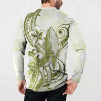Lime Green Hawaii Button Sweatshirt Humpback Whale Tattoo Polynesian Tribal Ocean Vibes LT14 - Polynesian Pride