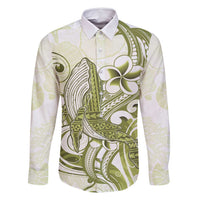 Lime Green Hawaii Family Matching Summer Maxi Dress and Hawaiian Shirt Humpback Whale Tattoo Polynesian Tribal Ocean Vibes LT14 Dad's Shirt - Long Sleeve Lime Green - Polynesian Pride