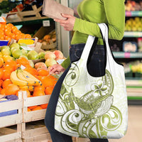 Lime Green Hawaii Grocery Bag Humpback Whale Tattoo Polynesian Tribal Ocean Vibes LT14 - Polynesian Pride