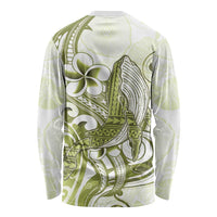 Lime Green Hawaii Long Sleeve Shirt Humpback Whale Tattoo Polynesian Tribal Ocean Vibes