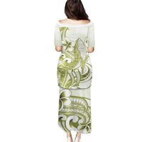 Lime Green Hawaii Puletasi Humpback Whale Tattoo Polynesian Tribal Ocean Vibes LT14 - Polynesian Pride