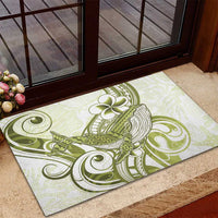 Lime Green Hawaii Rubber Doormat Humpback Whale Tattoo Polynesian Tribal Ocean Vibes LT14 - Polynesian Pride