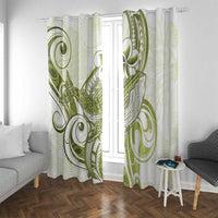 Lime Green Hawaii Window Curtain Humpback Whale Tattoo Polynesian Tribal Ocean Vibes LT14 With Grommets Lime Green - Polynesian Pride
