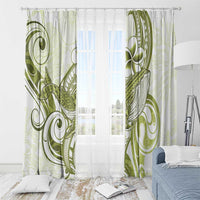 Lime Green Hawaii Window Curtain Humpback Whale Tattoo Polynesian Tribal Ocean Vibes LT14 - Polynesian Pride