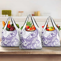 Purple Hawaii Grocery Bag Humpback Whale Tattoo Polynesian Tribal Ocean Vibes LT14 3-pack One Size Purple - Polynesian Pride