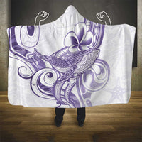 Purple Hawaii Hooded Blanket Humpback Whale Tattoo Polynesian Tribal Ocean Vibes LT14 - Polynesian Pride