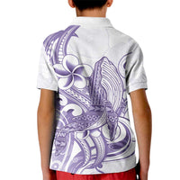 Purple Hawaii Kid Polo Shirt Humpback Whale Tattoo Polynesian Tribal Ocean Vibes